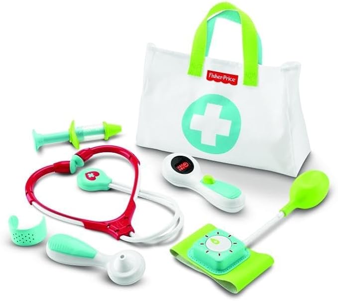 Fisher-Price Preschool Pretend Play Medical Kit 7-Piece Doctor Bag Dress Up Toys for Kids Ages 3+ Years