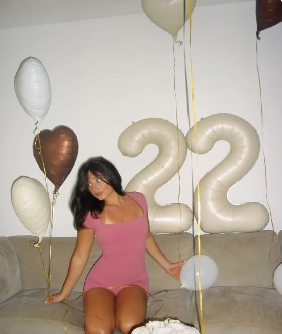 Big Cream White 2 Number Balloon 40 Inch Birthday Decoration, Number 2 Helium Balloon 12 20 22 23 24 26 28 32 42 Celebration, Boy Girl Baby Anniversary Party Graduations Supplies Decorations