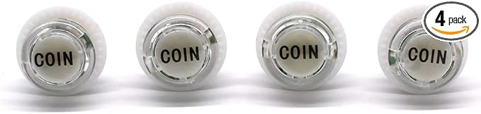 Arcity 4 Pcs/Lot 24mm Arcade LED Push Buttons Illuminated Coin Lit with Microswitch for Arcade Machine Games Console Parts 5V White New