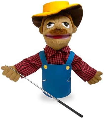 16" Puppets Entriloquist Puppet,Hand Puppets for Kids Plush Peasant Puppets for Adults with Removable Mouth Puppet for Kids Ages 4-8，Hand Puppet for Adults with Scalable Puppet Control Rod