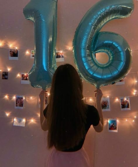Pearl Blue 8 Number Balloon,Foil Number 8 Balloon 40 Inch, Helium Mylar Eight Number 8 18 28 38 48 58 80 88 Birthday Balloons, 8th Pearl Blue Women Men Wedding Anniversary, Graduations Party Supplies