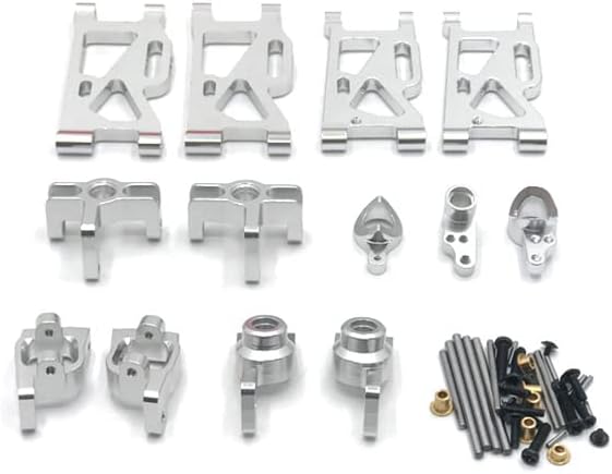 Metal Remote Control car Upgrade six-Piece kit for WLtoys 144010 144001 02 124017-16-18 124019(Silver)