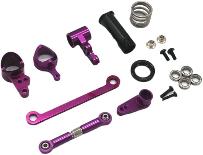 144001 144010 124016 124017 124018 124019 124007 RC Remote Control car Metal Upgrade Steering Assembly Spare Parts(Purple)
