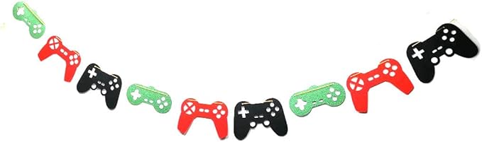 Video Game Controller Banner Game Controller Birthday Party Supplies on Birthday Decorations Themed Garland Video Party Decorations Pre-Assembled