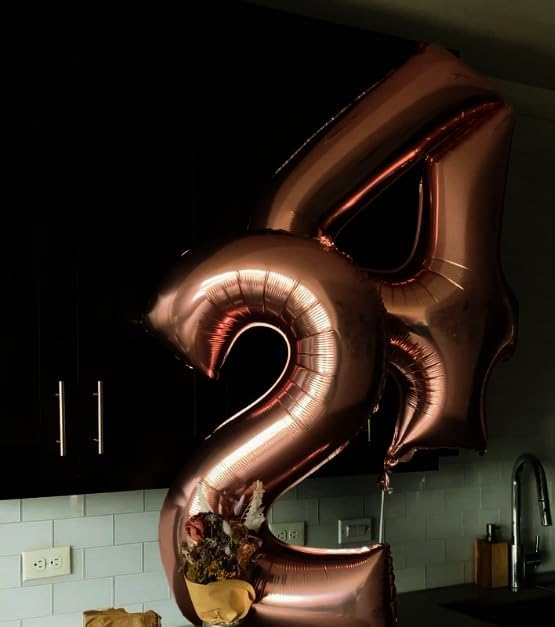 Dark Brown 40 Inch Big Number Balloon Birthday Decoration, Number 2 Helium Balloon 12 20 22 23 24 26 2025 New Years Celebration, Boy Girl Baby Anniversary Party Graduations Supplies Decorations