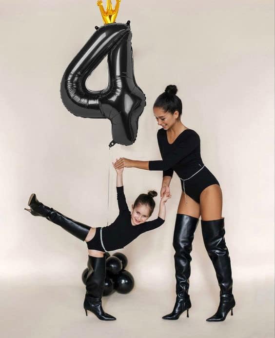 Black 5 Balloon, 40 Inch Number Balloon, Black and Gold Party Supplies, 5th Birthday Balloon Decorations, 5 15 25 35 50 Number Balloons, Number 5 Balloon.