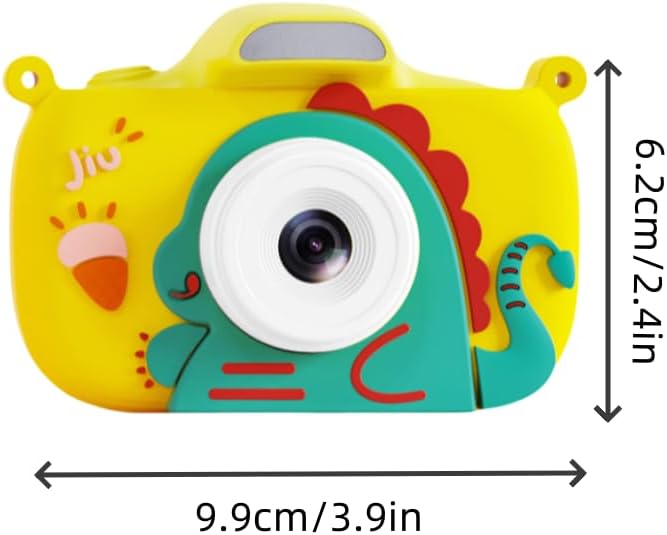 Kids Camera, 1080P 48MP Front Selfie Toddler Camera, 2.4 inch Big Screen Toy Camera, 8X Zoom in Chritmas Birthday Gift Cameras for Kids Boys Girl Age 2 3 4 5 6 7 8 9 10 11 12, Yellow