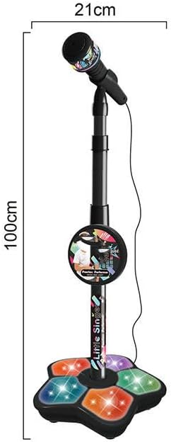 2026 New Kids Star Microphone with Stand - Portable Karaoke Machine Toy with Built-in Music, Colorful Lights & Echo Effects, Adjustable Height for Singing, Music Play