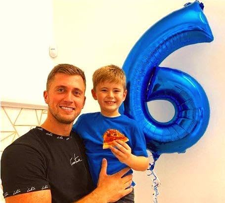 Navy Blue Jumbo Number 6 Balloon 40 Inch, Boy Girl 6th Birthday Supplies, Foil Helium 6 16 26 46 66 Birthday Giant Balloon, Mylar Blue Number Balloons Anniversary Decorations