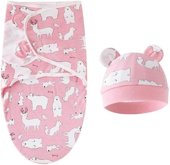 Reborn Baby Doll Swaddle Blanket 17-22 Inch Girl Pink Wrap Blanket 2 Pcs - Swaddle Blanket + Hat, Reborn and Newborn Baby Doll Clothes Accessories