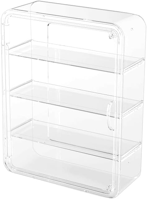 4 Tiers Clear Display Case for Figures, Acrylic Storage Organizers Box with Magnetic Door, Wall-Mounted Dustproof Showcase for Collectibles Action Figure