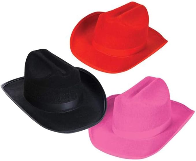 The Dreidel Company Cowboy Felt Western Hat, 22" Circumference Dress Up Costume Clothes for Kids, Pretend Play, Party Favors