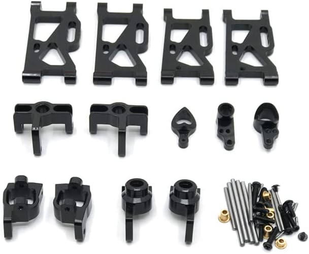 Metal Remote Control car Upgrade six-Piece kit for WLtoys 144010 144001 02 124017-16-18 124019(Black)