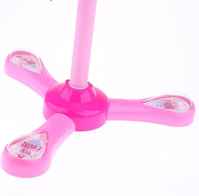 Kids Karaoke Machine with 2 Microphones - Singing Stand Toy for Girls 3-6 Years Old, LED s, MP3 Player Plug-in - Christmas & Birthday Gift - Pink