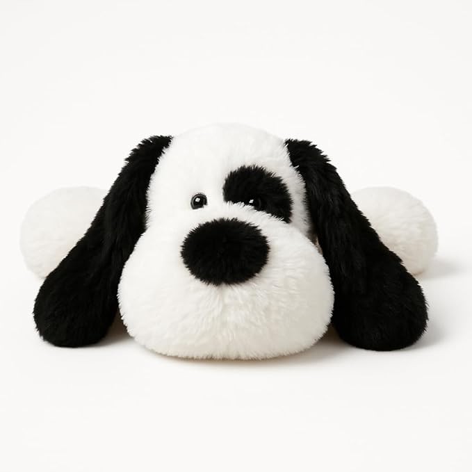 Floppy Stuffed Dog Puppy Plush Toy, Huggable White Beagle with Black Ears Labrador Retriever Stuffed Animal Dogs for Kids Girls Boys Baby Birthday Bedtime Gift, 20 inches