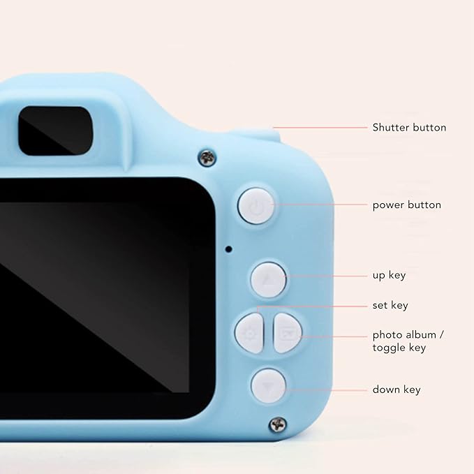 Kids Camera, 2.0in Screen Digital Video Camera USB Charging 400mAh Portable Children Camera Toy for Boys Girls, Christmas Birthday Festival Gifts for Kids, Support 32GB SD