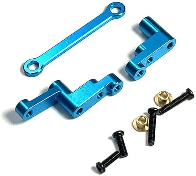 Remote Control Car Metal Parts Steering Mount Accessories Compatible with 1 16 Scale Models 16207 16208 16209 16210 H16 H16BM(Azul)