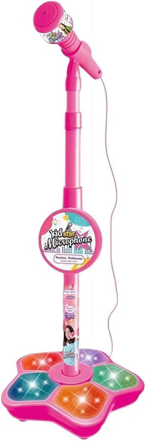 Generic Kids Microphone with Stand, Microphone for Kids, Kid Karaoke Machine for Girls, Toddler Microphones, Kid Microphones for Singing, Musical Toy for Fun Sound Effects, for Children