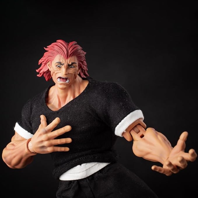 Hanma Yujiro Figure Anime Hanma Action Figure Battle-Damaged Ultra-Movable Model Statue with Changeable Parts Ornaments Anime Figurine Collectibles