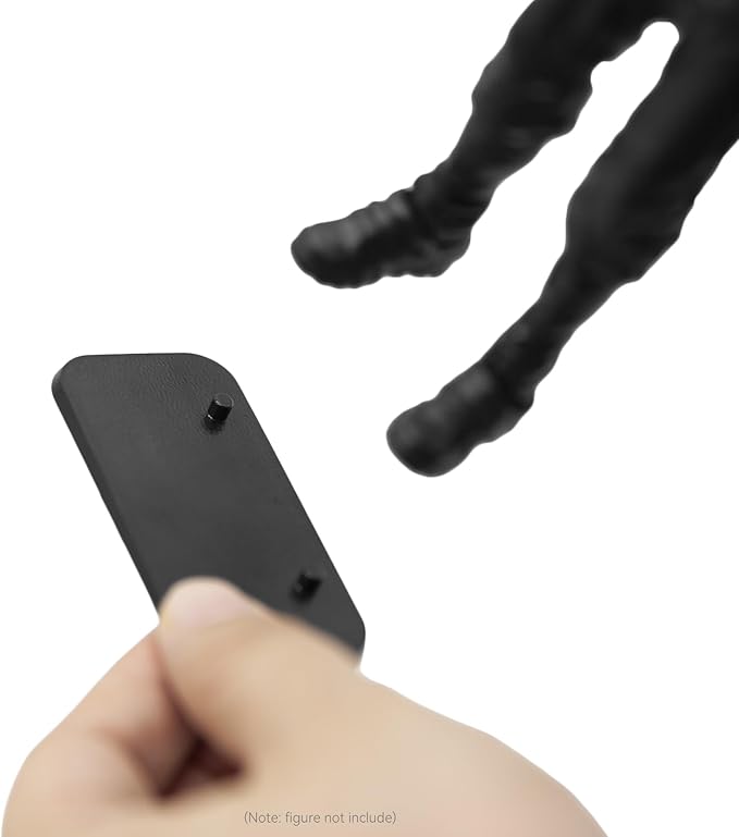 28PCS Action Figure Stand 6 Inch Display Bases with Peg Holder Accessories Compatible with Mavel Legends Series/GiJeo Classified Series/D C/Mo tu Models 1/12 Figures, Black Square