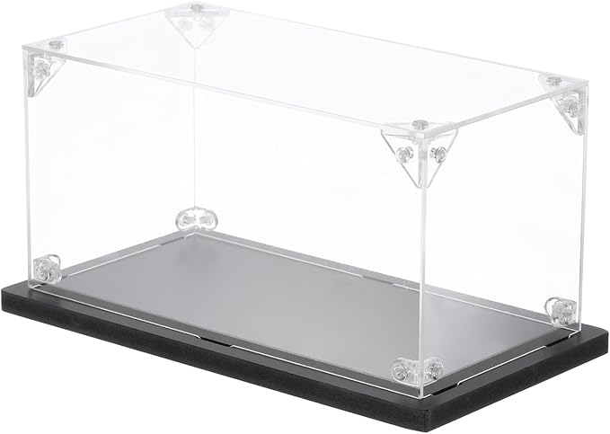 MECCANIXITY Acrylic Display Case, 4''x8''x4'' Clear Display Box Assemble Dustproof Display Box Storage Organizer for Collectibles Action Figures