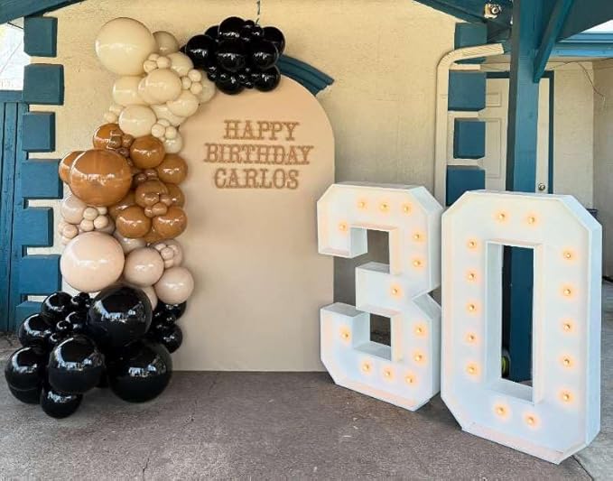 Western Balloons Garland Arch Kit 166Pcs - 5 10 12 18 inch Different Size Black and Brown with Cowboy Horse Balloon for Boy First Rodeo Wild West Country Birthday Farm Fiesta Party Decoration