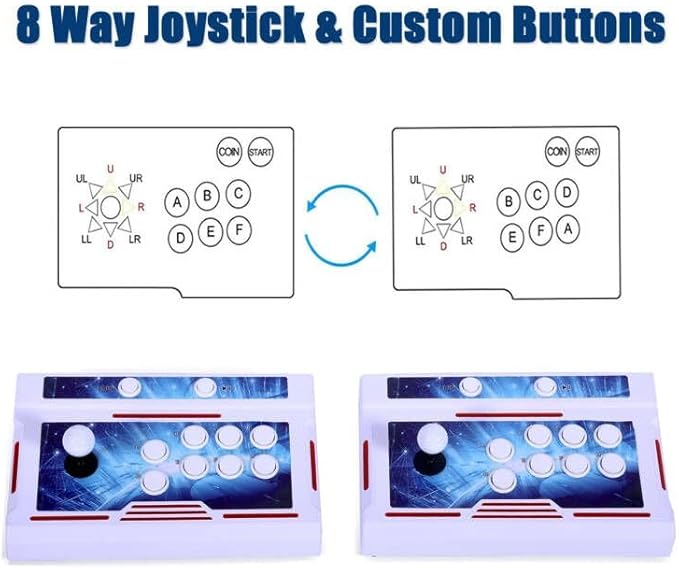 32000 Games Wireless Bluetooth Pandora Box Arcade Game Console,3D Video Game Machine for Home,1280x720 Full HD Output,Search/Save/Hide/Pause Games,Support 1-4 Players