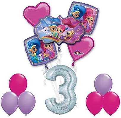 Anagram Shimmer and Shine Happy 3rd Birthday Party 12 pc Balloons Decoration Supplies