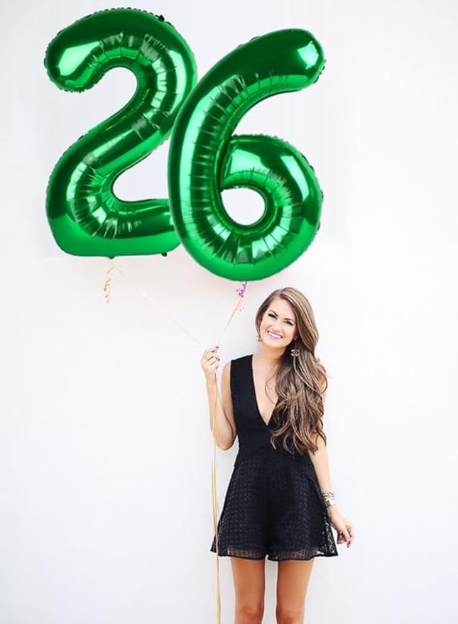 2 Numbers Balloon 40 Inch Dark Green Two Balloon Number Birthday Decor, 2nd 12 21st Party Celebration Decorations Graduations Wedding Baby Shower