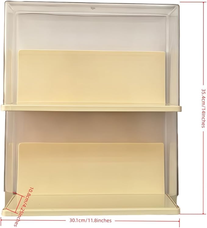 Clear Display Cases Compatible with Labubu 6.7inch Doll, Plastic Stackable Collectibles Showcase , Dust-Proof Storage Box with Lid for Model Car Stand, Small Doll, Mini Toy(Doll Not Included) (2pack)
