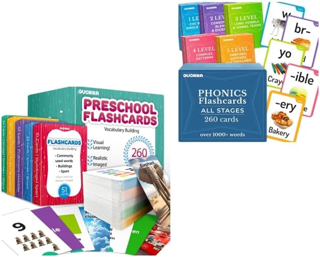 QUOKKA Set of Learning Flash Cards for Kids