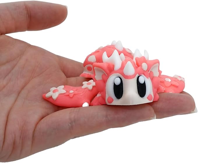 Collectible Pink Dragon Figure with Surprise Egg – 3D Printed Articulated Fantasy Toy – Cute Desk Companion & Unique Gift for Kids & Adults(Pink 1 Egg and 3 Dragons)