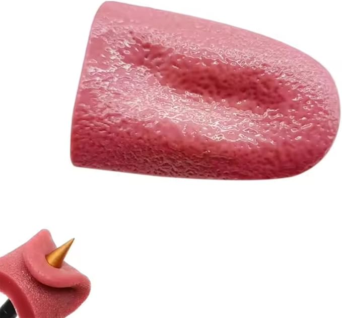 5PCS Realistic Fake Tongue Gross Jokes Prank Magic Tricks Halloween Horrific Magicians Props, Fake Tongue Piercing, Magic Kits and Accessories, Novelty and Gag Toys