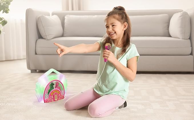 eKids Wicked Karaoke Microphone with Boombox, Toddlery Toys with Built-in Music for Kids (Wicked)