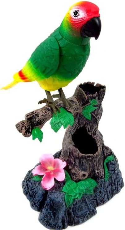 Whimsical Creations - Electronic Pet Novelty Toy Realisitc Looking Talking Parrot