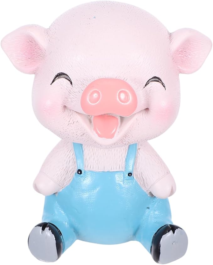 EXCEART Pig Ornament Bobblehead Shaking Piggy Decor for Car Dashboard Home Office Desk 3.14 X 2.95 X 1.77 Inches Cartoon Collectible Toy