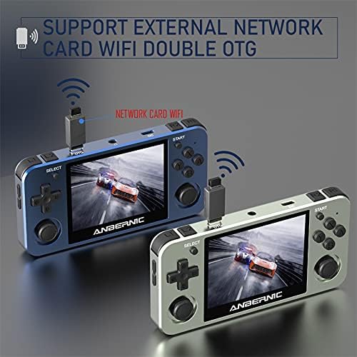 RG351MP Handheld Game Console 3.5 Inch OCA Fully Fitted Screen Open Source Linux System wit 2400 Classic Games, Support WiFi Battle and 64 TF Card Expansion Built-in 3500mAh Battery with (Green)