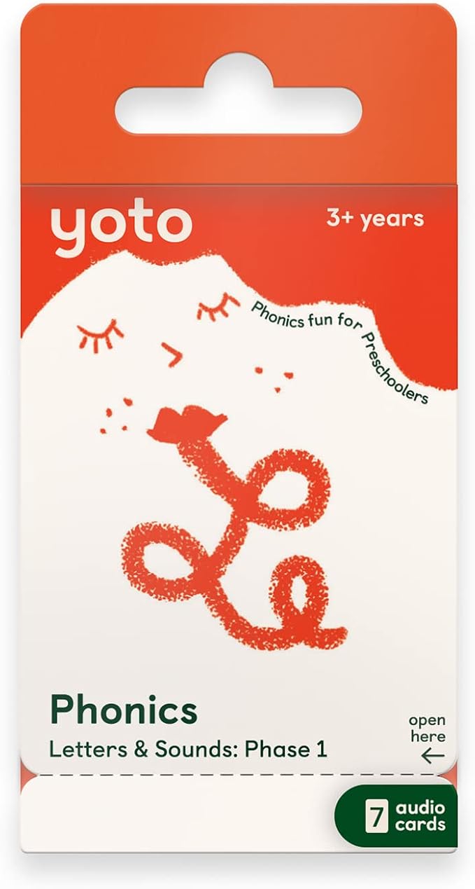 YOTO Phonics: Letters & Sounds: Phase 1 – Kids 7 Audio Cards for Use with Player & Mini All-in-1 Audio Device, Educational Screen-Free Listening with Fun Interactive Learning Activities, Ages 3+