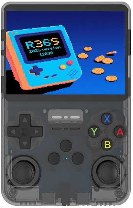 R36S Handheld Game Console, Upgraded Retro Game Console with Arkos System, Portable Video Gaming Player Pre-Installed 50 Emulator & Games in English, (Black)