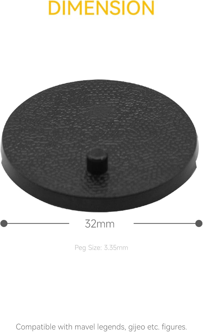 28PCS 6 Inch Action Figure Stand Display Bases with Peg Toy Organizer Holder Accessories Compatible with Mavel Legends Series/GiJeo Classified Series/D C/Mo tu Models 1/12 Figures, Black Round