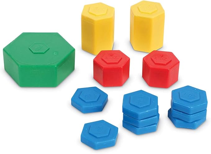 Learning Resources Customary Safe-T Weight Set, 13 Pieces Including 1oz, 2oz, 8oz, and 1lb Weights