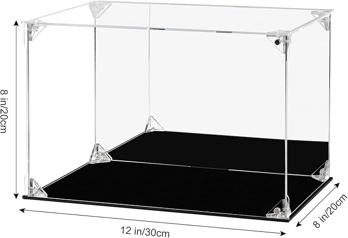 Display Case 11.8"X7.8"X7.8" inch,30X20X20cm for Collectibles Assemble Clear Acrylic Box Alternative Glass Case for Display Action Figures Home Storage Organizing Toys (11.8"X7.8"X7.8"/30X20X20CM)
