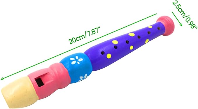 Small Wooden Recorders Flute Colorful Piccolo Early Education Music Sound Toys Learning Musical Instrument Piccolo