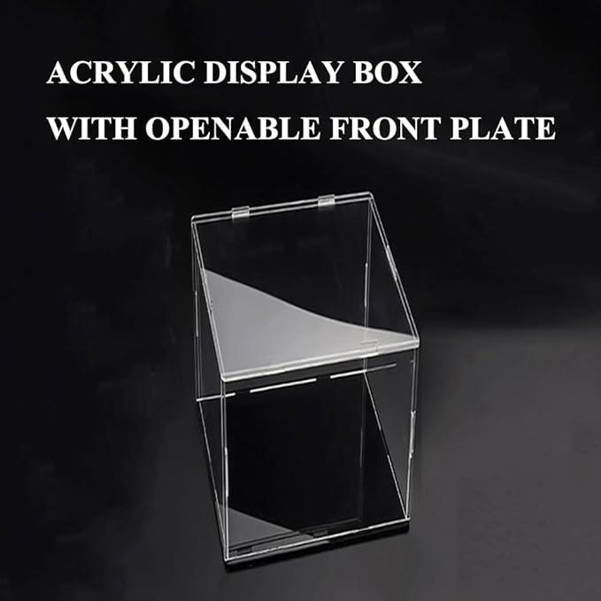 Clear Acrylic Display Case, Self-Assembly Acrylic Box with Black Thick Base and Side Door, Dustproof Protection Showcase Organizer for Collectibles Doll Toys Models Figurine (20X20X30cm/8X8X12inch)