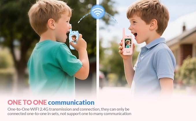 Video Walkie Talkies for Kids, Handheld Rechargeable Video Intercom Kids Walkies Talkies, for Family Games, Outside, Camping, Hiking for Children Aged 3+
