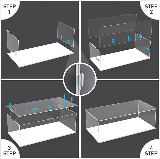 Acrylic Display Case Display Box for 1/8 Scale Model Car, Countertop Large Display Case for Lego Car Porsche 42096, Bugatti 42083, Clear Dustproof Protective Case for Collectibles(23.6"Lx11.8"Wx7.8"H)