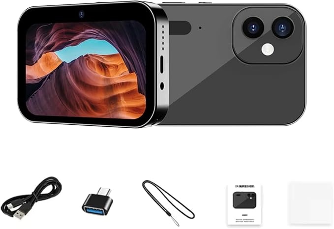 4K Digital Camera, 64MP Vlogging Camera with 3 Inch Touchscreen for Kids, 120 Degree Wide Angle & Night Vision Compact Cam, No SD Card Included