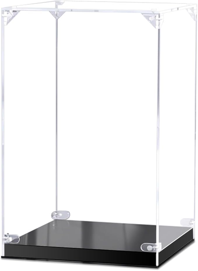 Acrylic Display Case for Action Figures,Clear Acrylic Display Box for Collectibles Home Storage & Organizing Figures Models Doll Toys 8" Lx8 Wx12 H