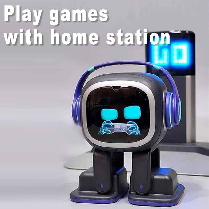AI Desk Robot Companion - ChatGPT Enabled with Voice Commands & Dance Feature, Interactive Robot Pet with Personality, Comes with Charging Home Station