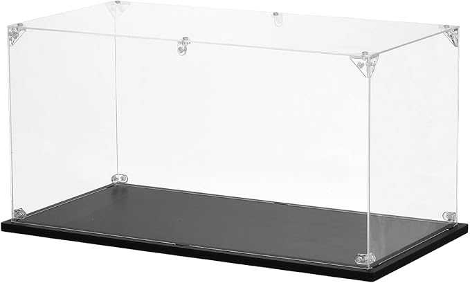 MECCANIXITY Acrylic Display Case, 15.8"x8"x8" Clear Display Box Assemble Dustproof Storage Organizer Showcase for Collectibles Action Figures